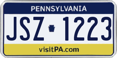 PA license plate JSZ1223