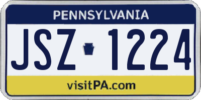 PA license plate JSZ1224