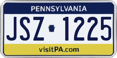 PA license plate JSZ1225