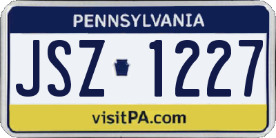 PA license plate JSZ1227