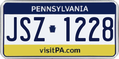 PA license plate JSZ1228