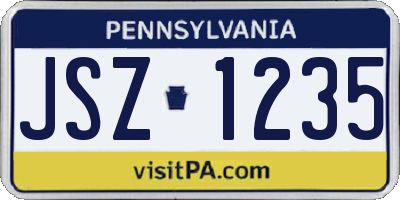 PA license plate JSZ1235