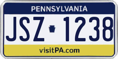 PA license plate JSZ1238