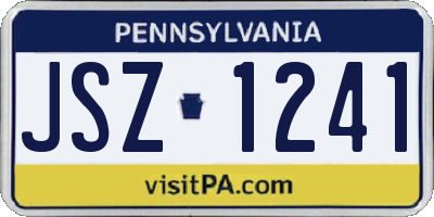 PA license plate JSZ1241