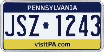 PA license plate JSZ1243