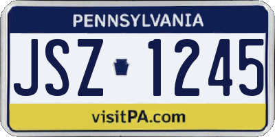 PA license plate JSZ1245