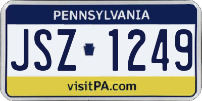PA license plate JSZ1249