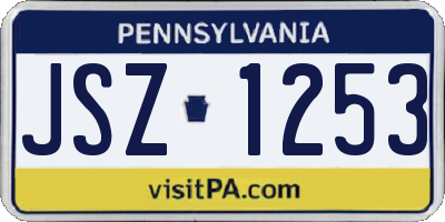 PA license plate JSZ1253