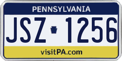 PA license plate JSZ1256