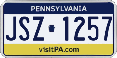PA license plate JSZ1257