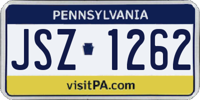 PA license plate JSZ1262