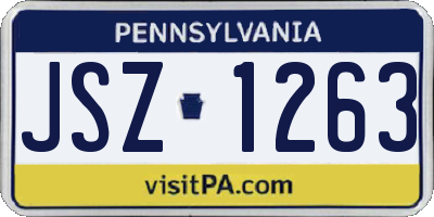 PA license plate JSZ1263