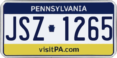 PA license plate JSZ1265