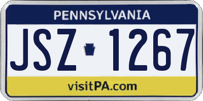 PA license plate JSZ1267