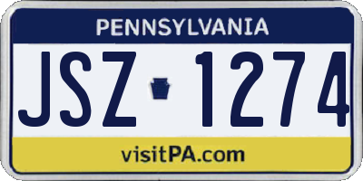 PA license plate JSZ1274