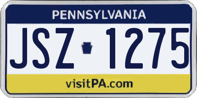 PA license plate JSZ1275
