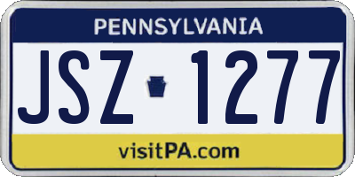 PA license plate JSZ1277