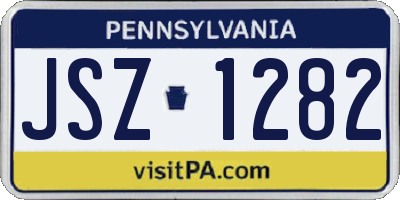 PA license plate JSZ1282