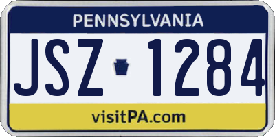 PA license plate JSZ1284