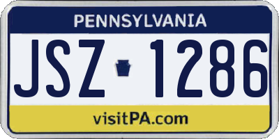 PA license plate JSZ1286
