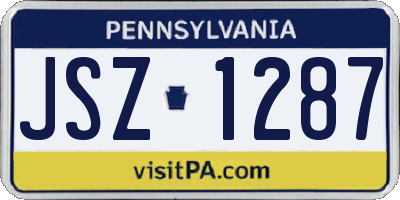 PA license plate JSZ1287
