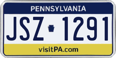 PA license plate JSZ1291