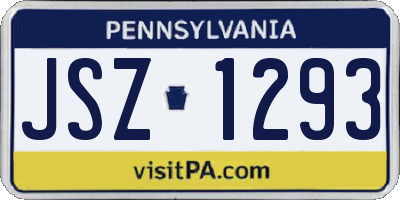 PA license plate JSZ1293