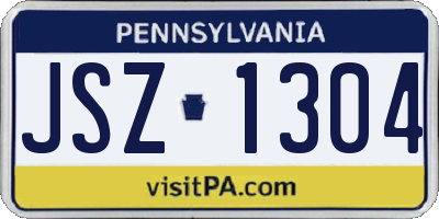 PA license plate JSZ1304
