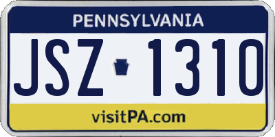 PA license plate JSZ1310