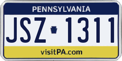 PA license plate JSZ1311