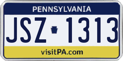 PA license plate JSZ1313