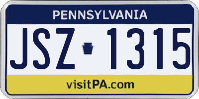 PA license plate JSZ1315