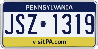 PA license plate JSZ1319