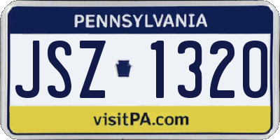PA license plate JSZ1320