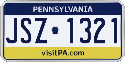 PA license plate JSZ1321