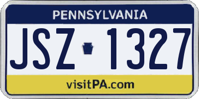 PA license plate JSZ1327