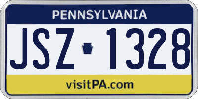 PA license plate JSZ1328