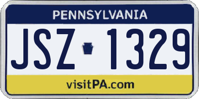 PA license plate JSZ1329