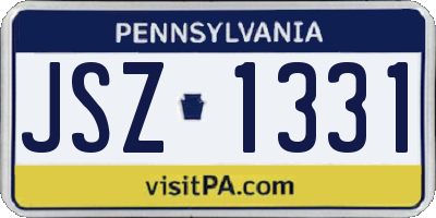 PA license plate JSZ1331
