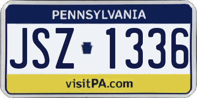 PA license plate JSZ1336