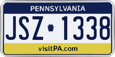 PA license plate JSZ1338