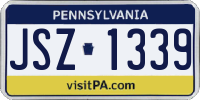 PA license plate JSZ1339
