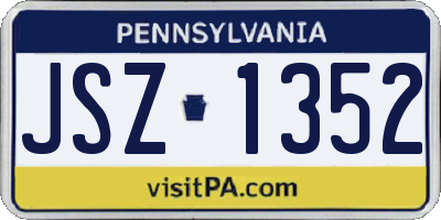 PA license plate JSZ1352