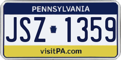 PA license plate JSZ1359