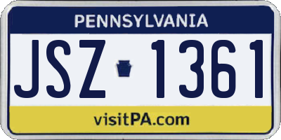 PA license plate JSZ1361