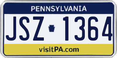 PA license plate JSZ1364