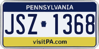 PA license plate JSZ1368