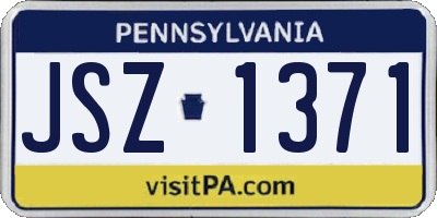 PA license plate JSZ1371