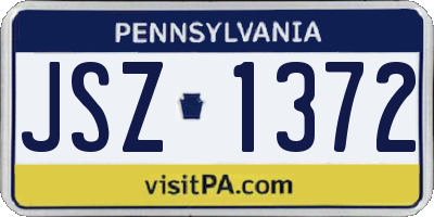 PA license plate JSZ1372