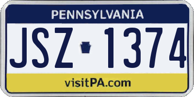 PA license plate JSZ1374